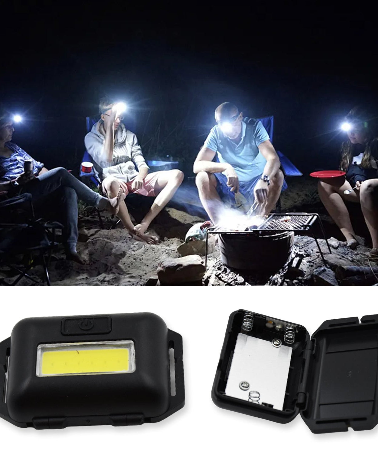 10W COB Waterproof Headlamp – Portable Lantern for Camping, Hiking, Cycling & Hunting (1 Pc)