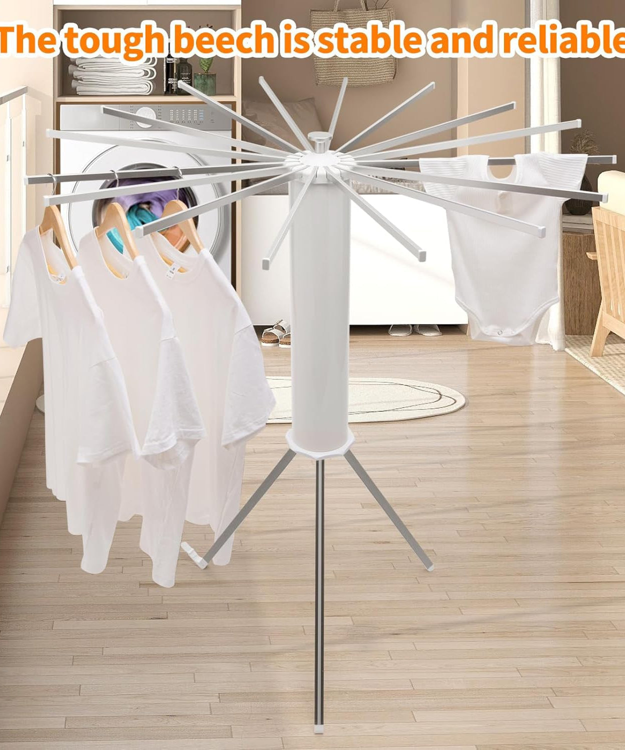 Heavy-Duty Foldable Rotary Laundry Rack