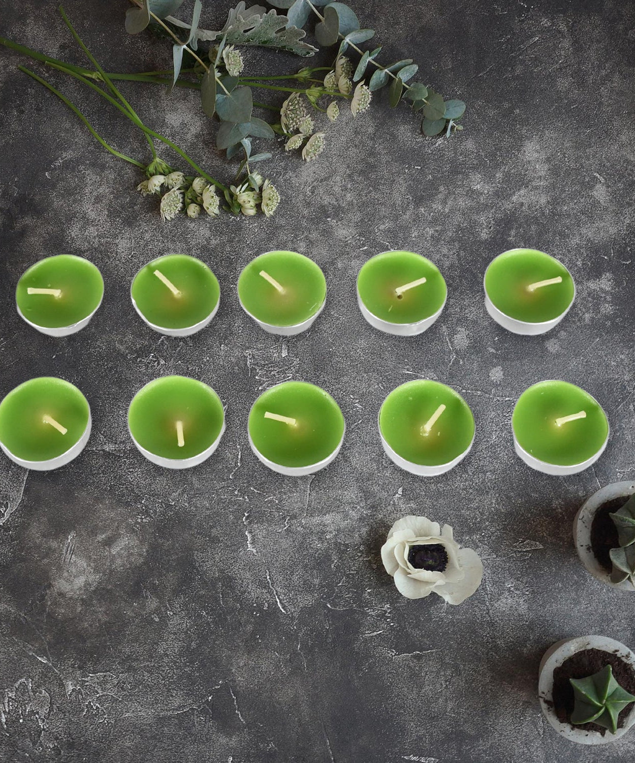 8-9 Hour Unscented Smokeless Candles – For Diwali, Christmas, Weddings, Parties & Mood Dinners, Diwali (10 Pc)