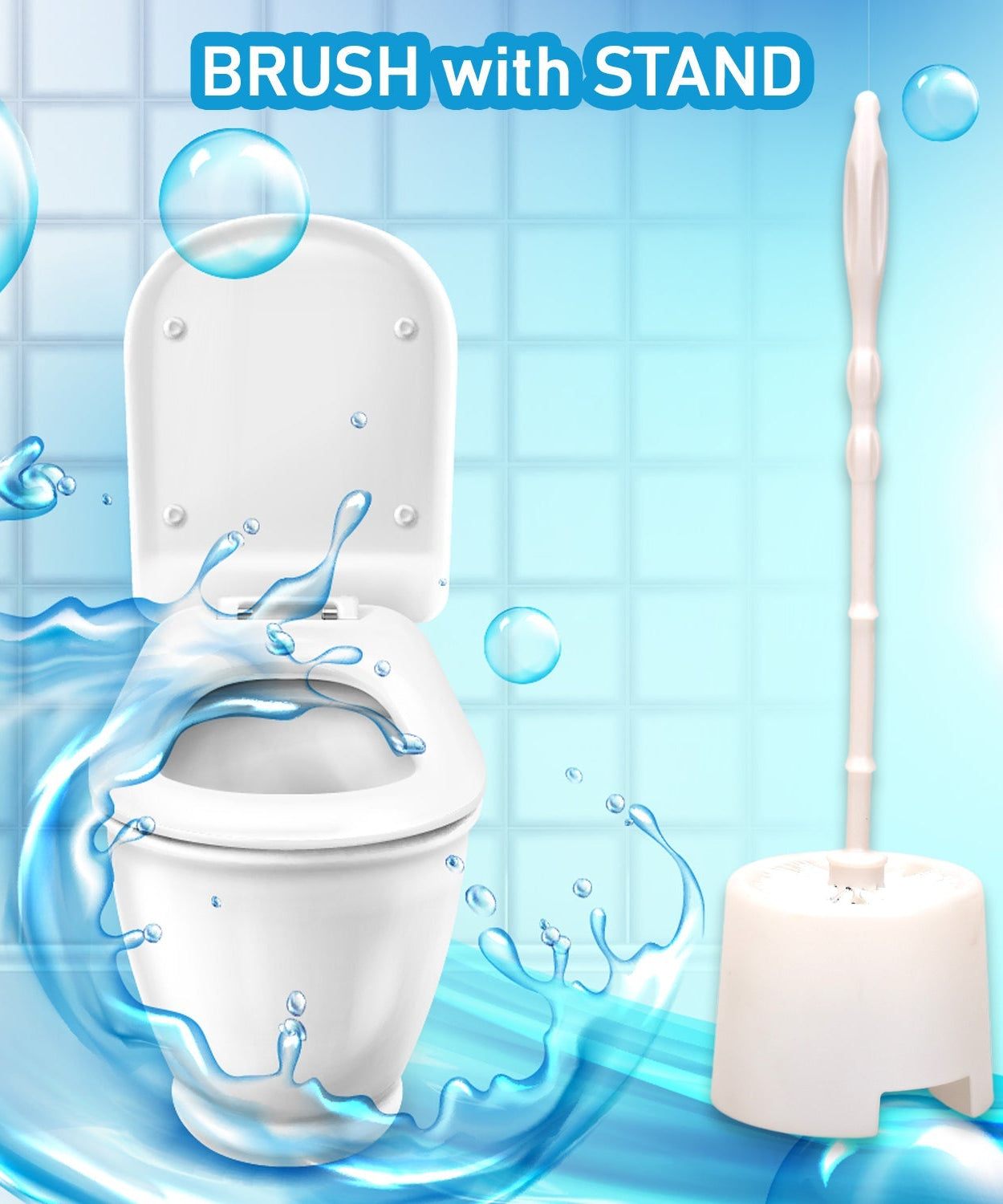 Brush and potted holder for toilet cleaning