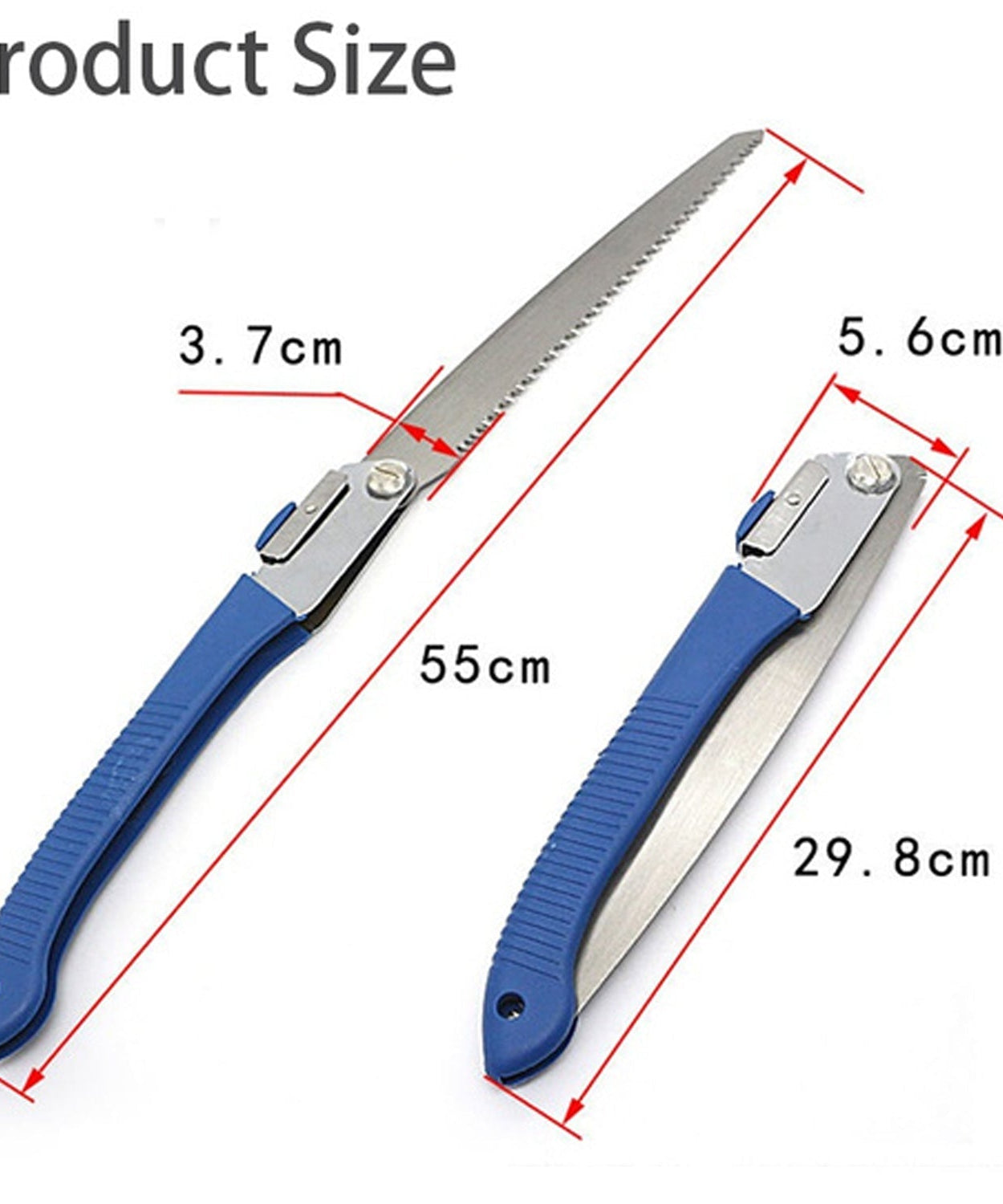 Detailed view of the saw blade and handle