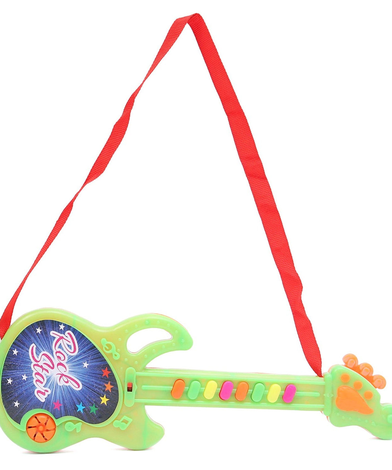 Colorful mini guitar, designed to play delightful music