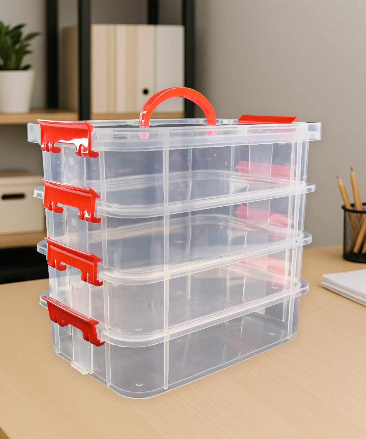 4-Layer Transparent Multipurpose Plastic Storage Box