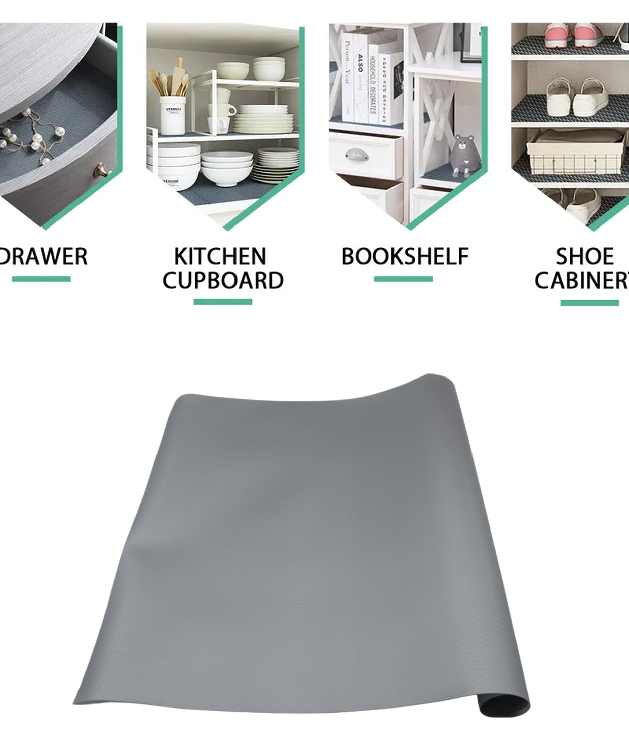 Top view of anti-slip mat highlighting its use as a table and shelf liner.