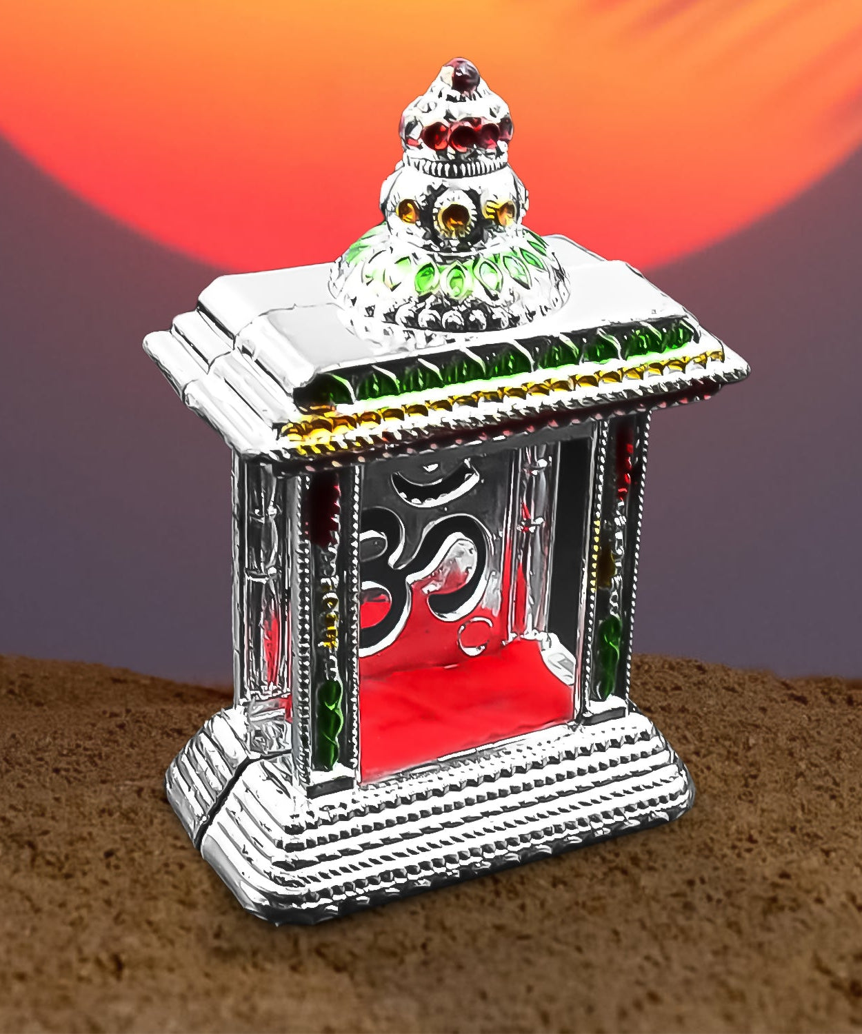 Adhesive Small Om Temple, Car Dashboard Temple (1 Pc)