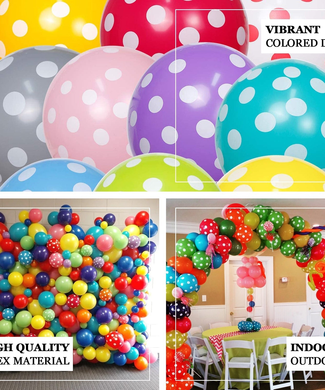 Party balloon pack, 100 pieces in assorted colors for celebrations.