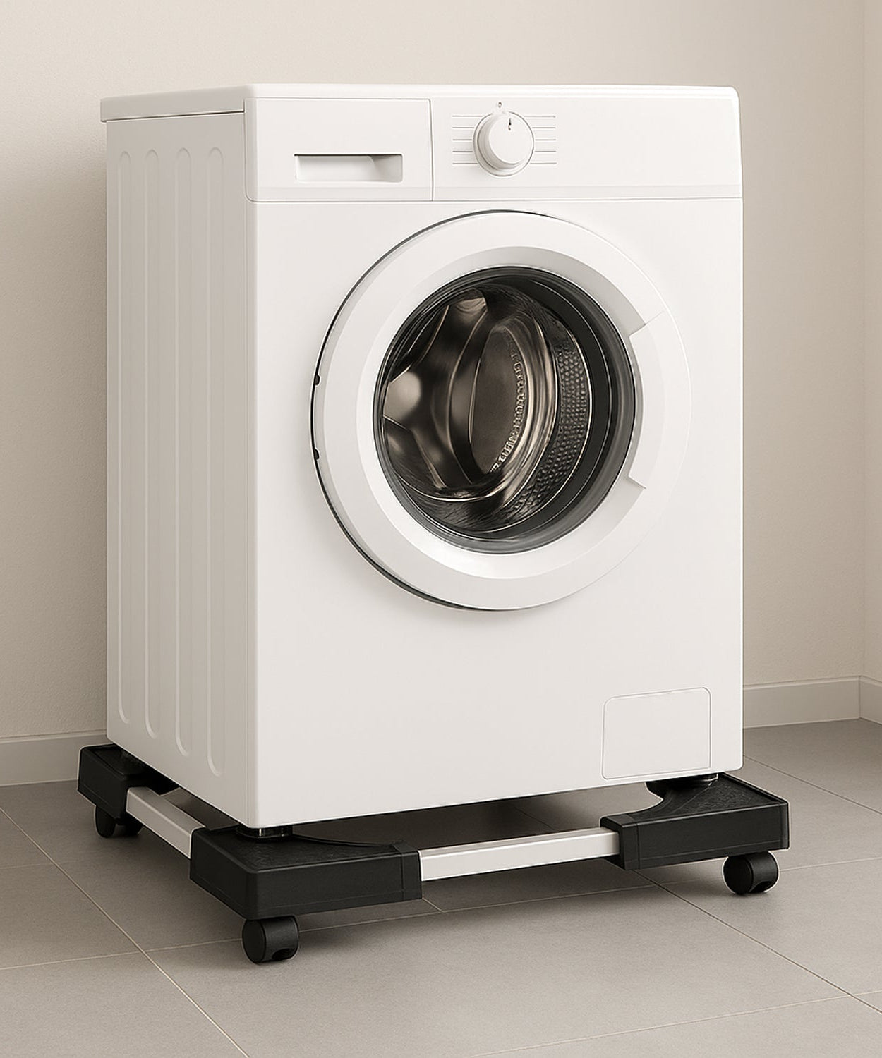 Adjustable Heavy-Duty Fridge and Washing Machine Stand Base Trolley 50x50 cm