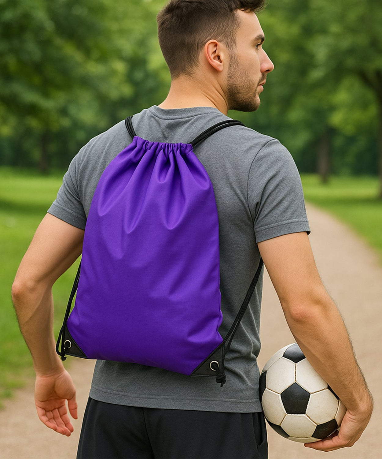 Water-Resistant Nylon Drawstring Backpack Bag (1 Pc / Mix Color & Design)