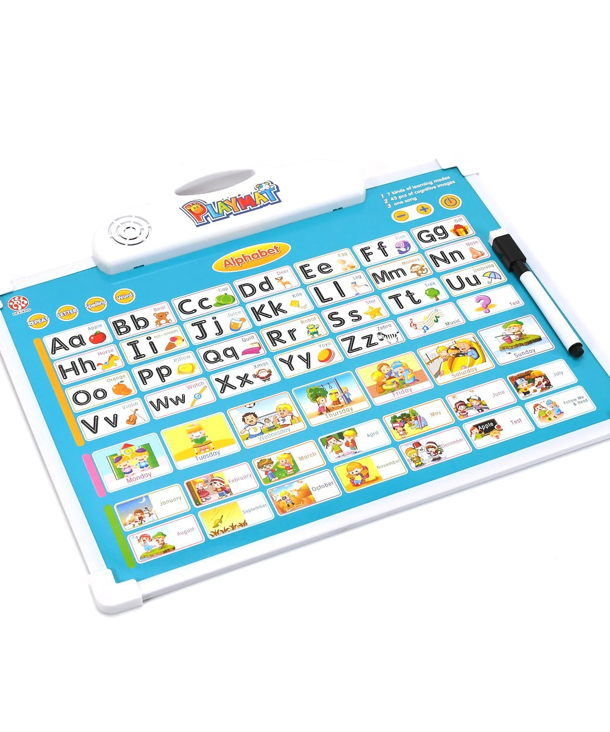 Educational pad with doodle pen and musical notes