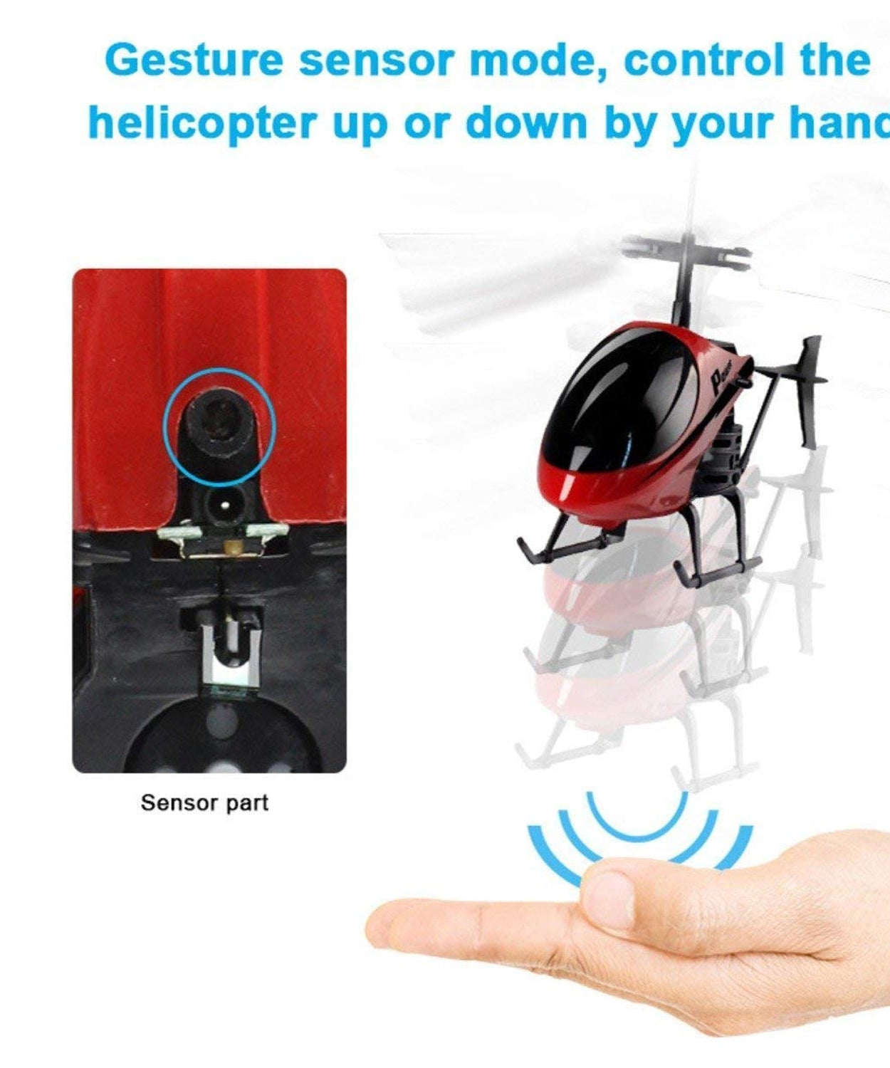 Remote controlled helicopter with LED lights