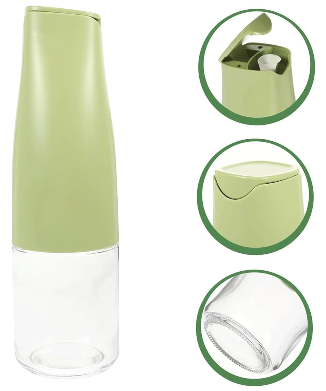 Oil Dispenser, 500ml Cooking Oil Dispensing Cruets, Oil Bottle with Automatic Open Lid, Cooking Oil Bottle for Kitchen Grilling Frying (500 ML)