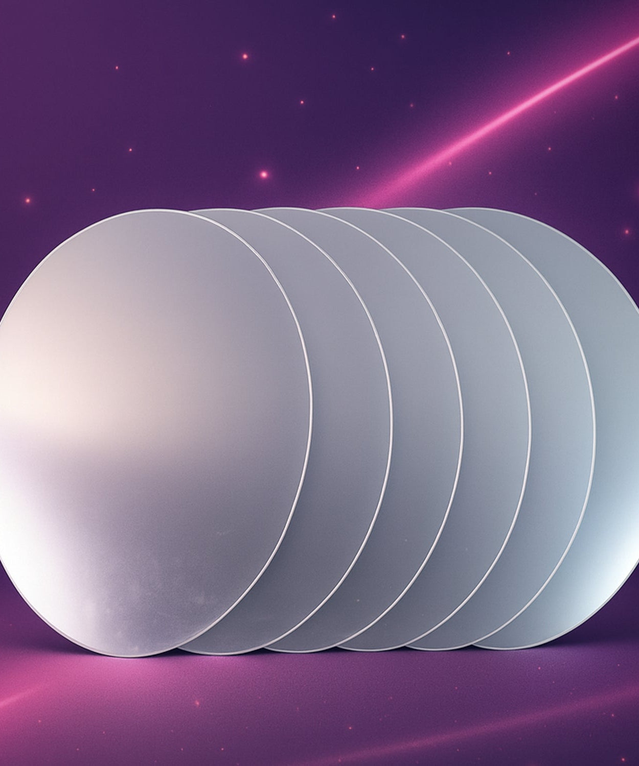 Elegant Oval Frameless Wall Mirror for Home & Office Decor (6 Pc)