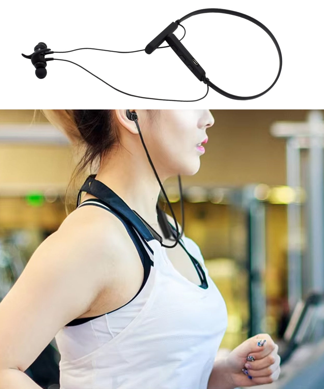 Wireless Bluetooth Earphone with Mic and Call Function With Micro USB (1 Pc)