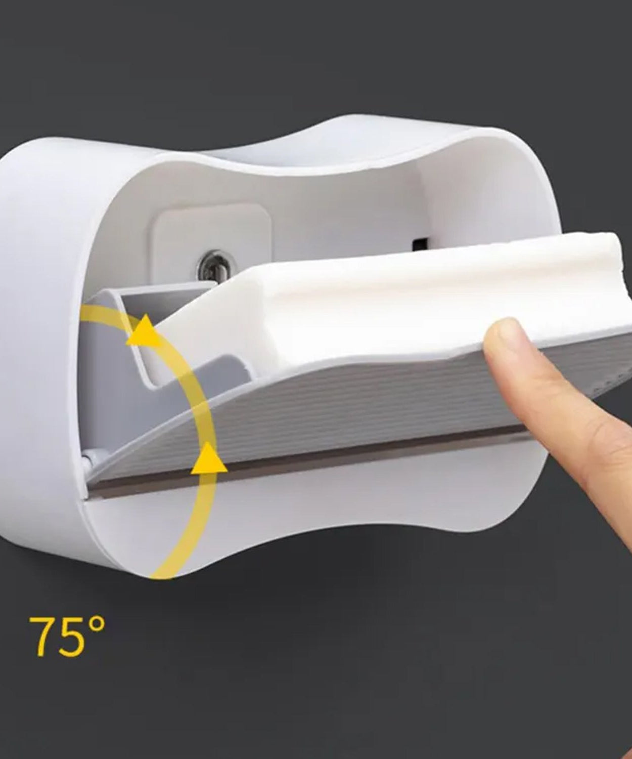 Soap box with waterproof feature and punch-free installation.