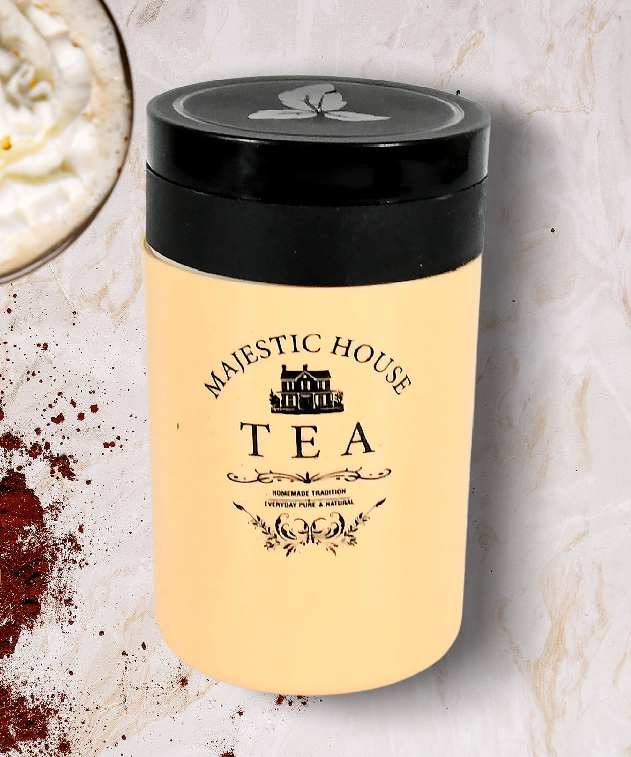 Accurate Seal Tea Sugar Coffee Container, Plastic Damru Shaped Tea, Coffee, Sugar Canisters Jar, New Airtight Food Seal Containers for Salt, Dry Fruit, Grocery 2 Section (800 ML Approx)