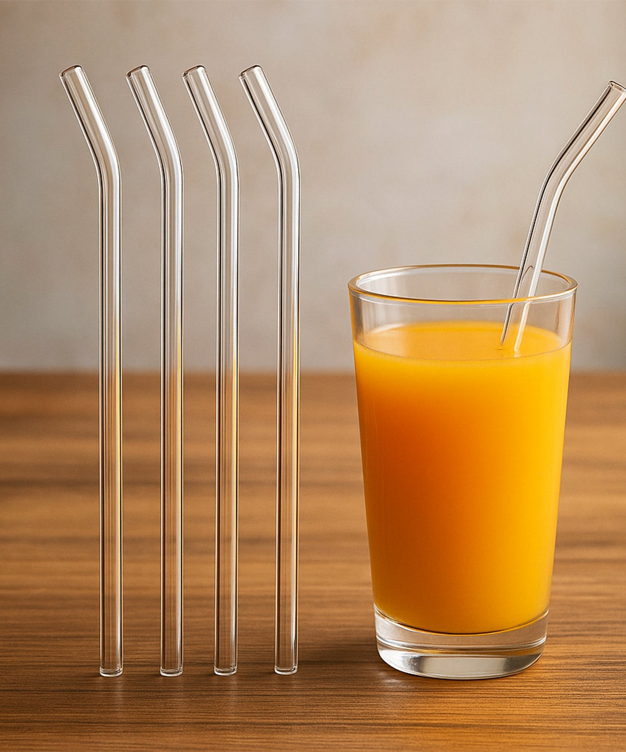 Reusable Glass Straws Clear Glass Drinking Straw 5Pc