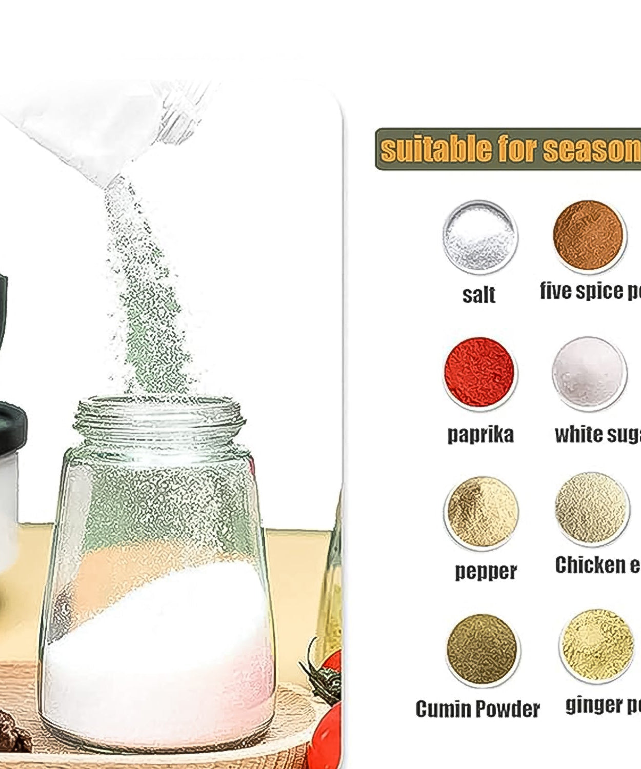 Glass Salt Dispenser for Cooking with 0.5g Precision (1 Pc)