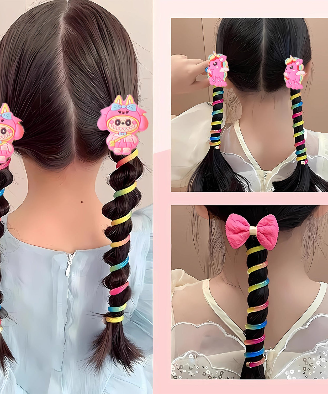 Fun Spiral Hair Braiding Charm Clips