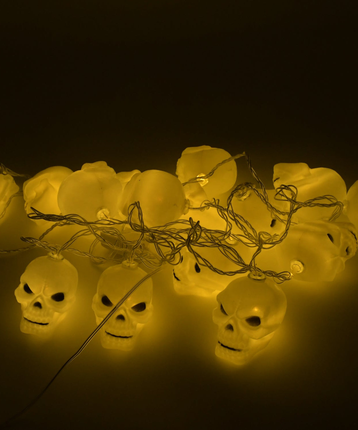 Halloween Decoration Outdoor Indoor Skeleton Head Skulls String Light Set Blow Mold, Decoration Lights Fairy Lights Led Garlands Halloween Decor Garland Decor Wreath Pumpkin