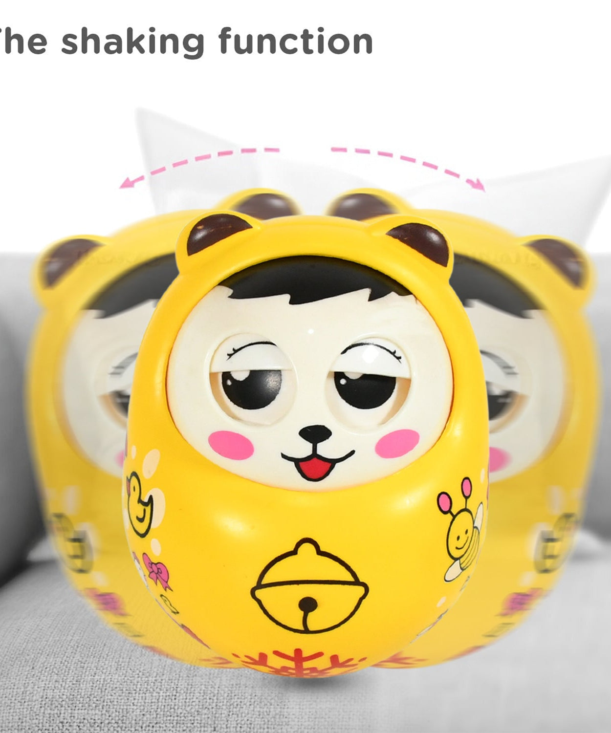 Musical Roly Poly Toys for Baby | Push and Shake Wobbling Toy with Music | Tumbler Doll Toy for Babies | Sound Balancing Doll Toys for Baby Boys, Girls 8+ Months Multicolor (1 Pc)