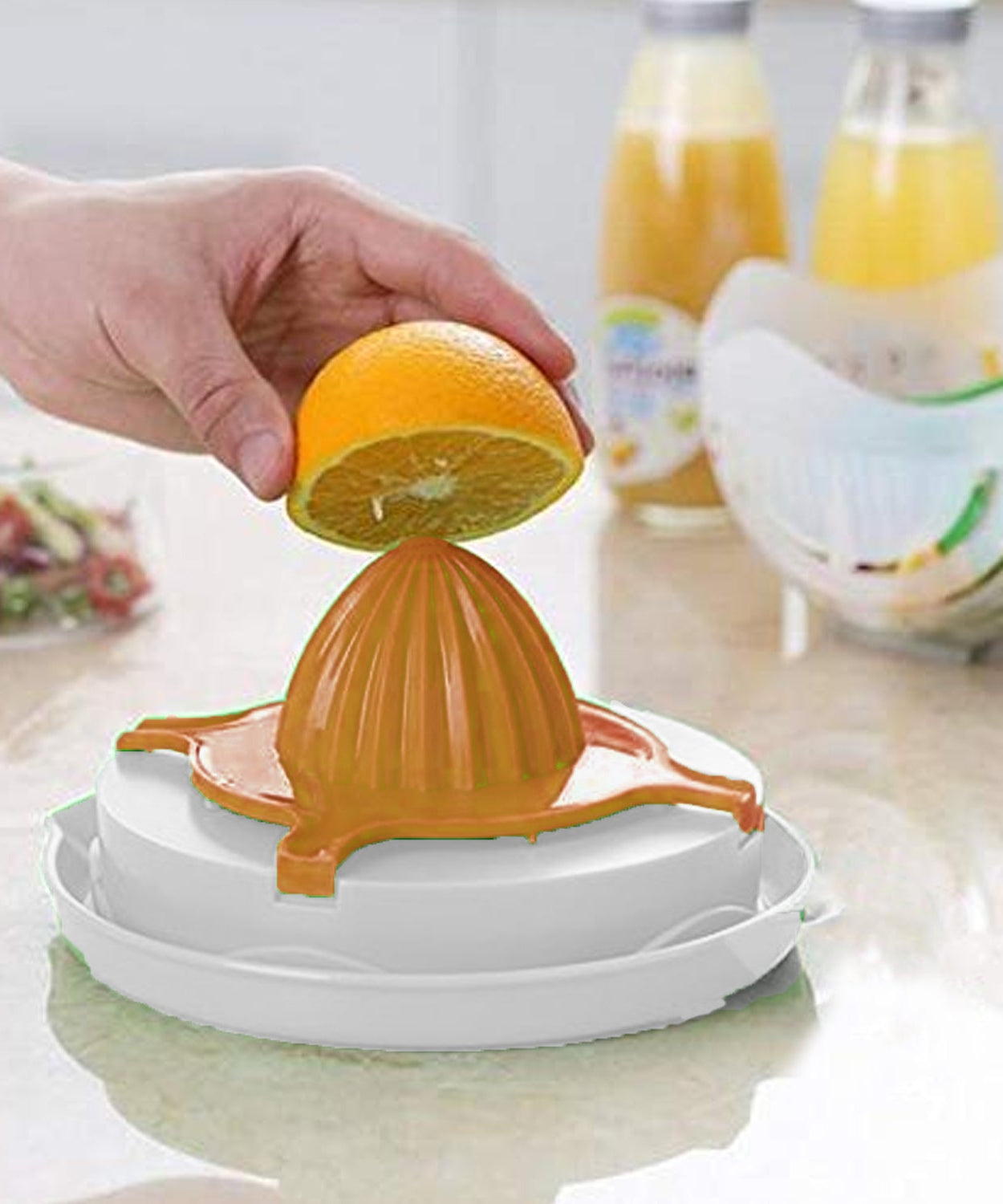2 In 1 Salad Cutter Bowl with Lemon Squeezer Citrus Juicer (1 Pc)