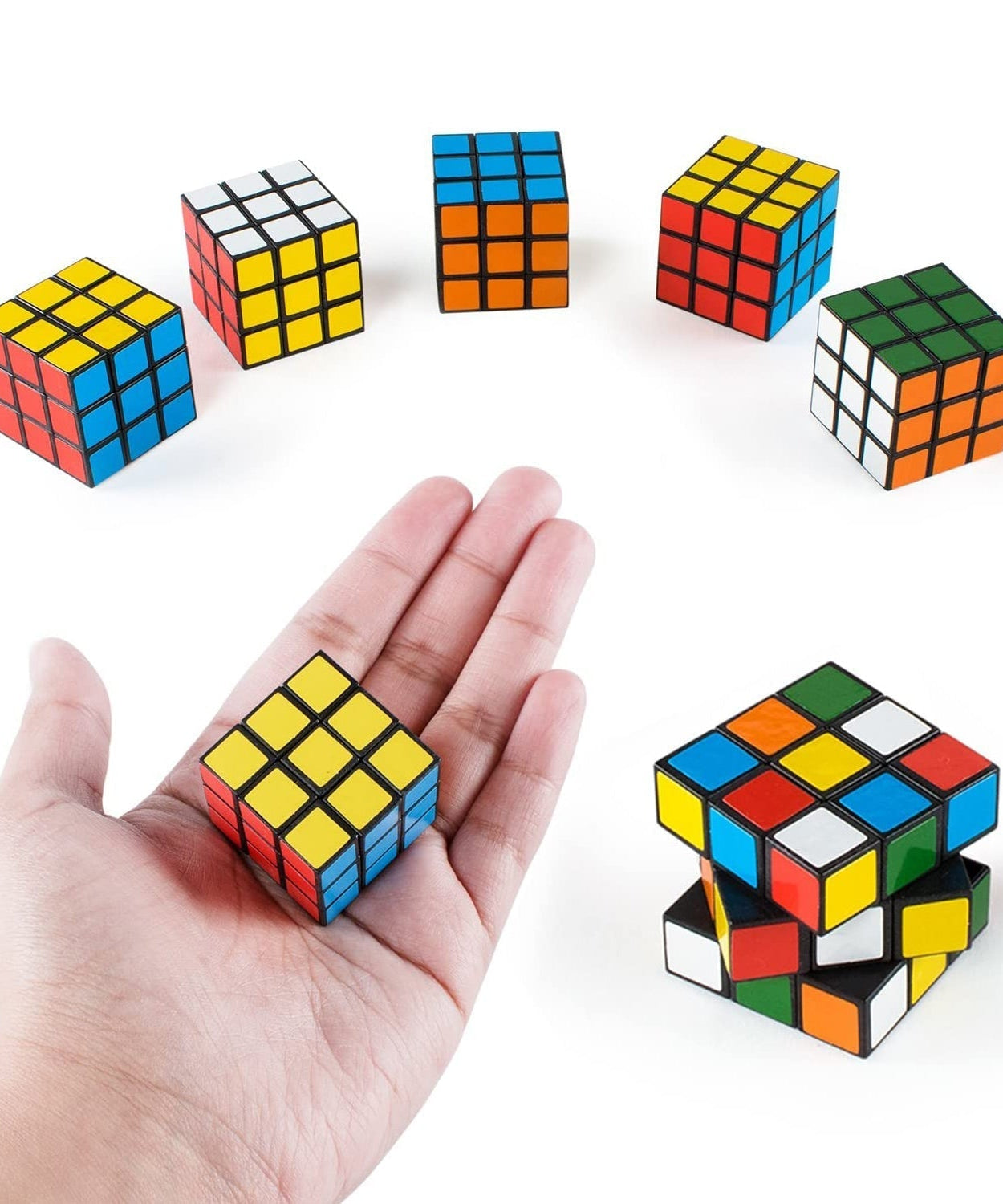 Compact plastic cube puzzle, colorful and fun