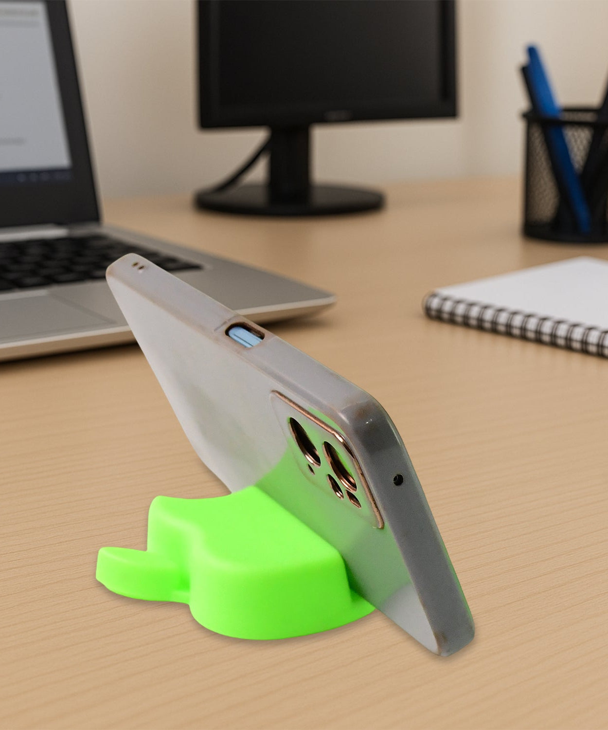 Apple-Shaped Plastic Mobile Phone Holder (3 Pc & mix color)