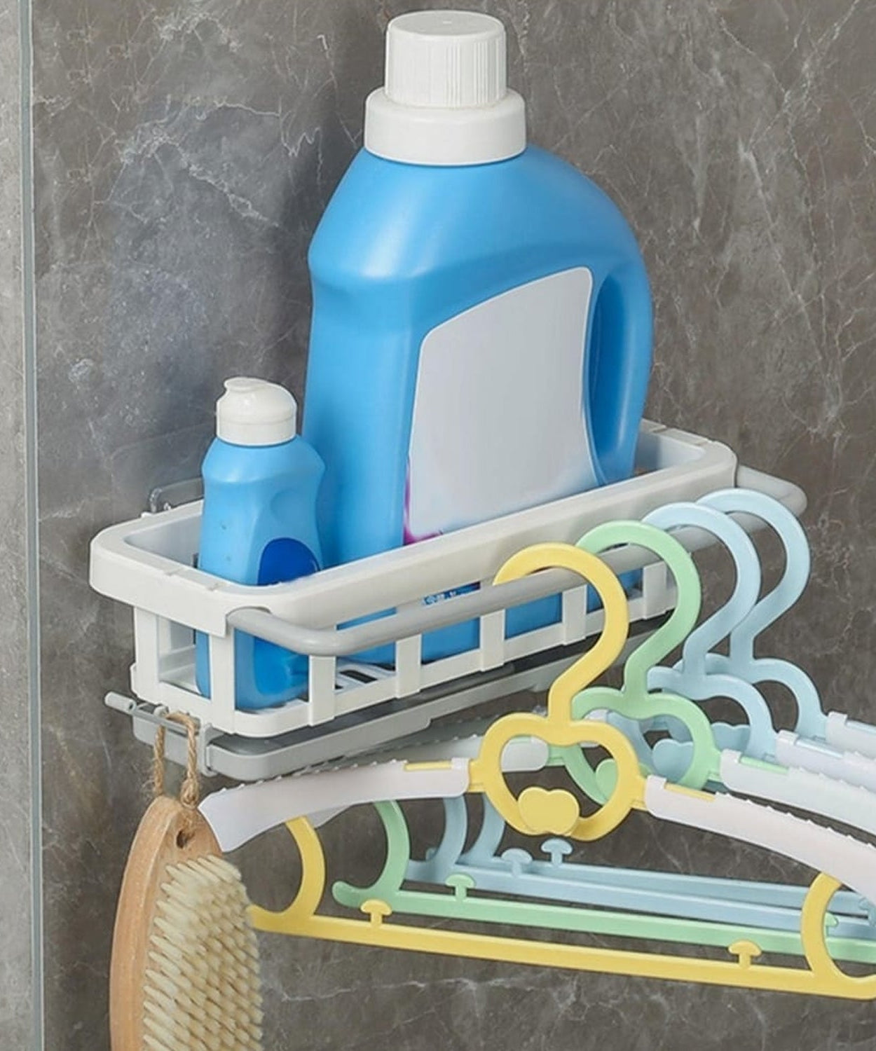 Multipurpose Platic Hanging Drain Rack Retractable Sponge Storage Hanging Rack With Adhesive Hook for Kitchen and Bathroom Dishcloth Holders Basket Drying Tray Organizer