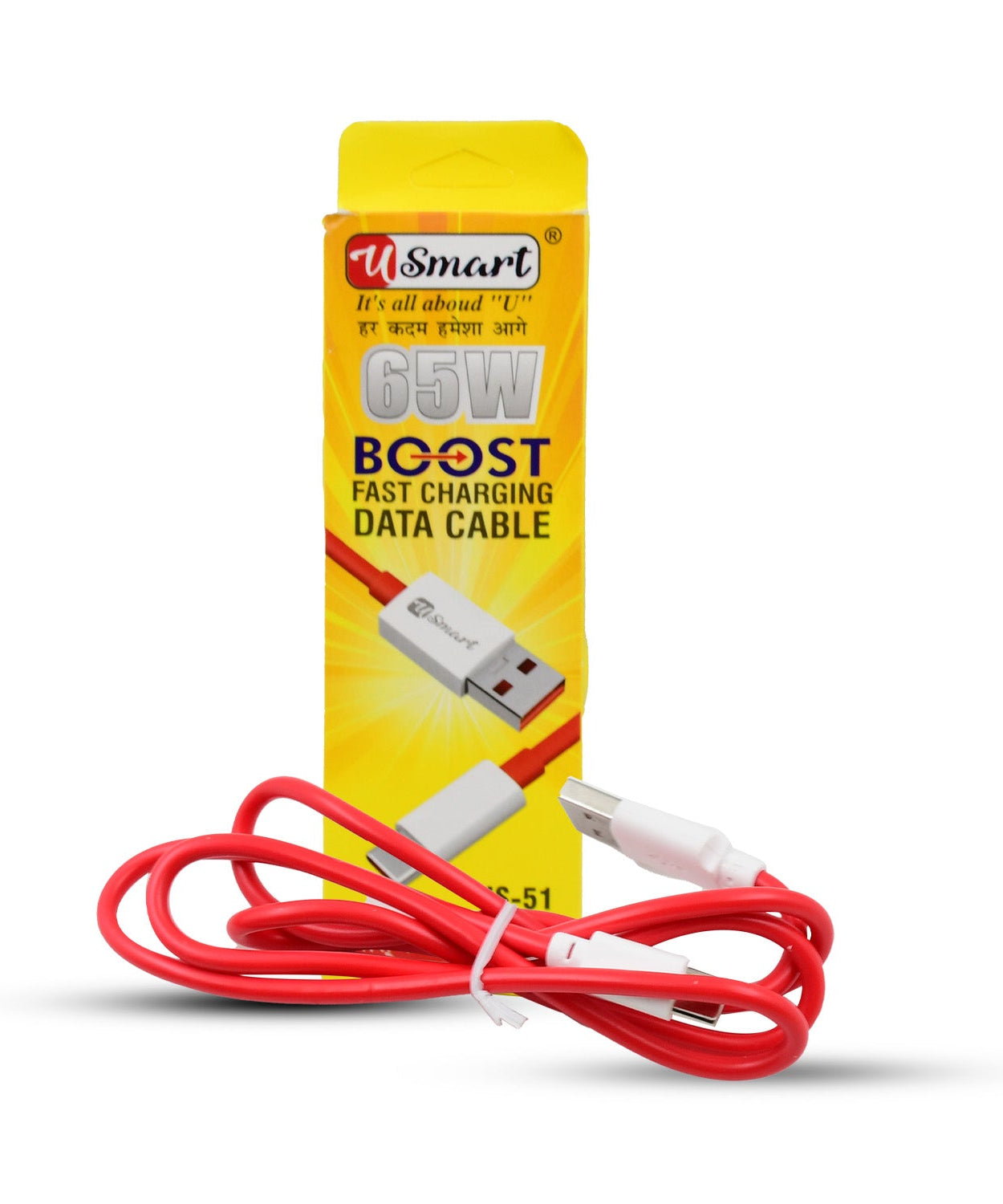 Type C data cable Fast Charging Data Cable (1000 MM / 65W / 1 Pc)