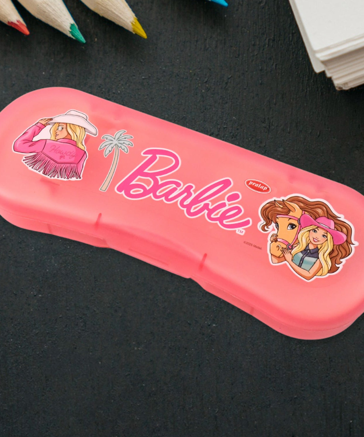 Cute Cartoon Printed Plastic Compass Box for Kids (1 Pc)