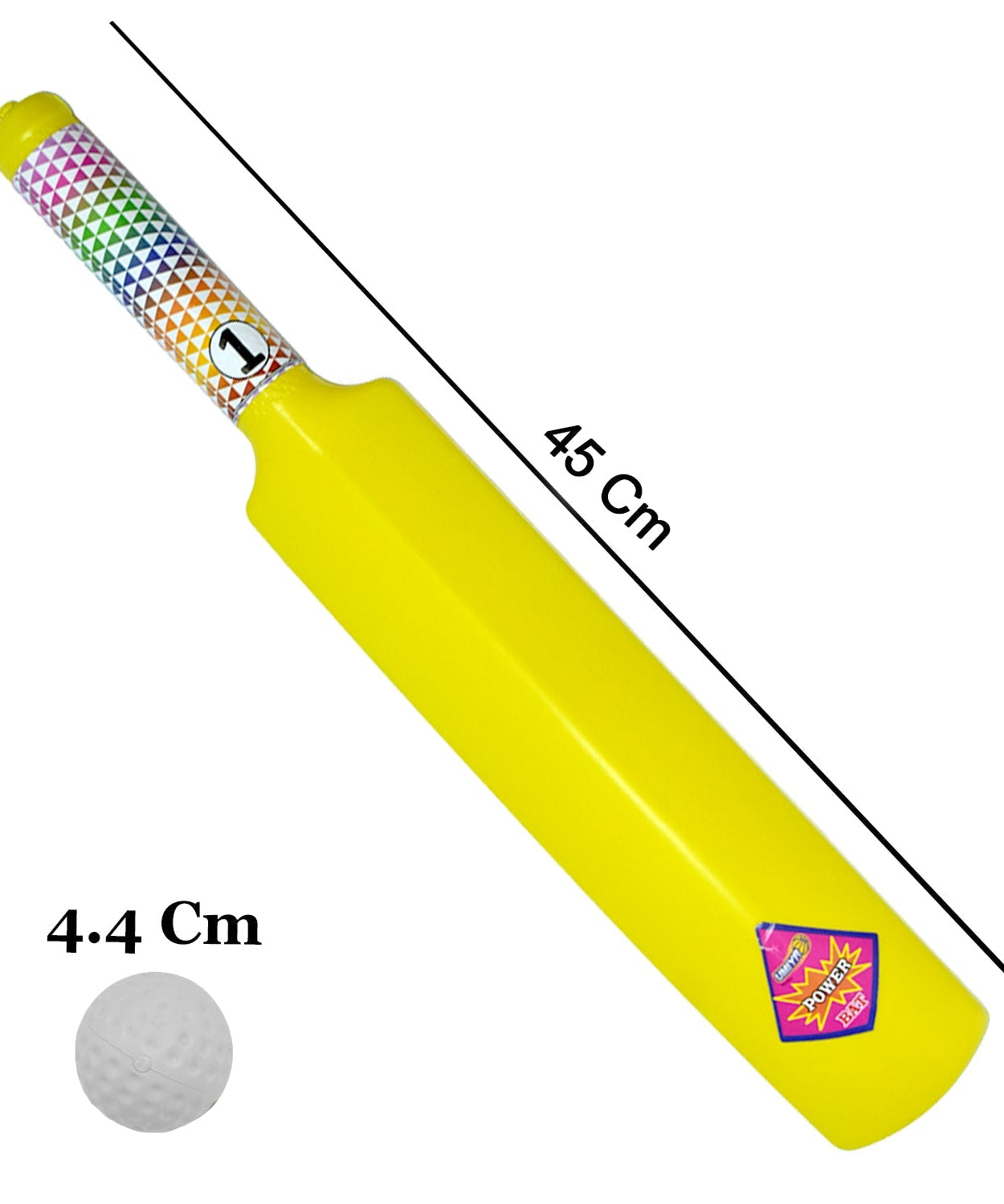 Different angles of plastic cricket bat and ball set for children
