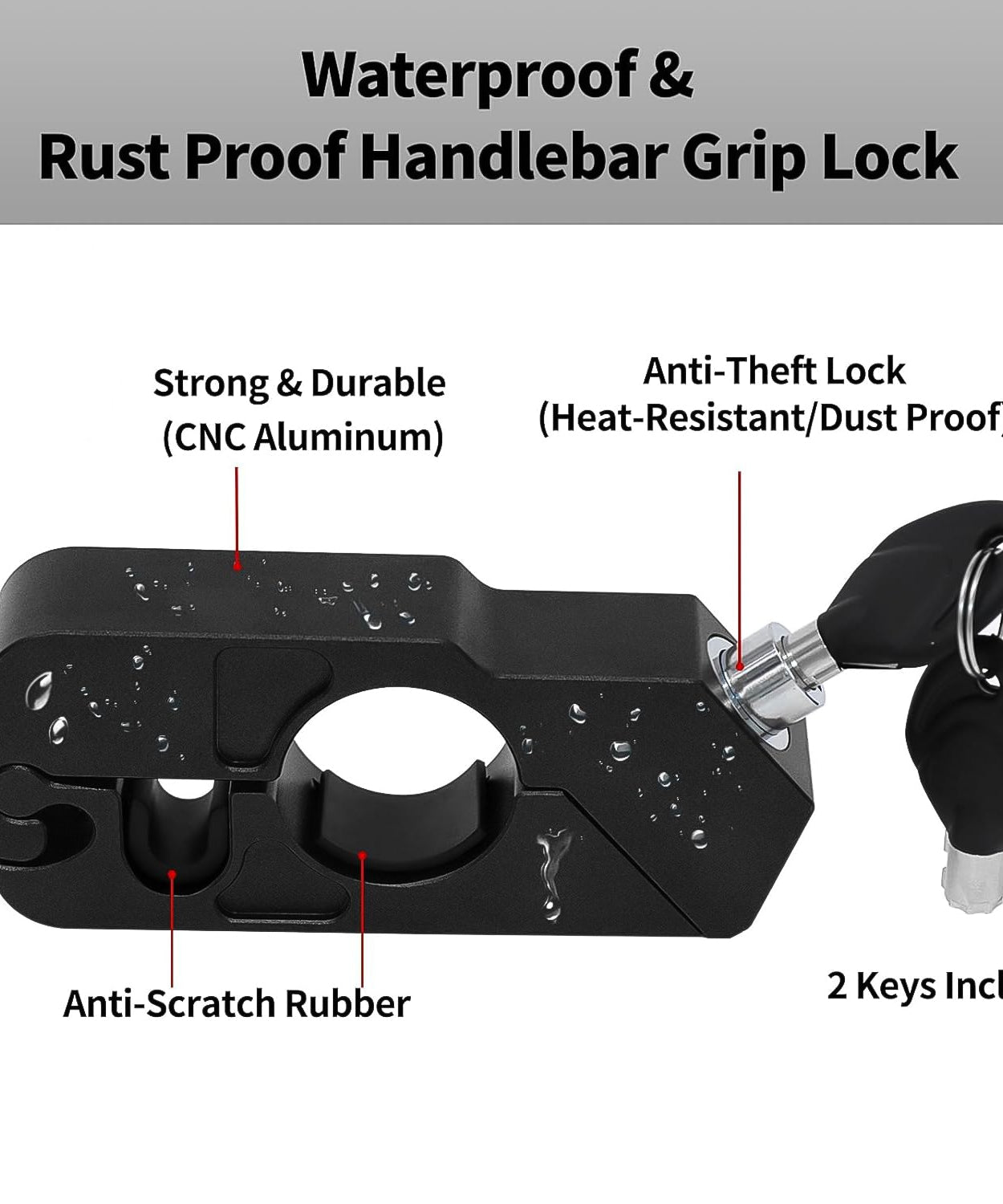 Motorcycle Grip Lock Universal Motorcycle Handlebar Throttle Grip Security Lock