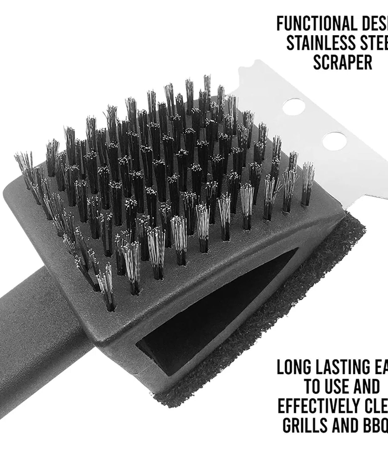 Black 2 Side Use Brush Scarp Cleaning Brush &  Wire Brush for Garage Use