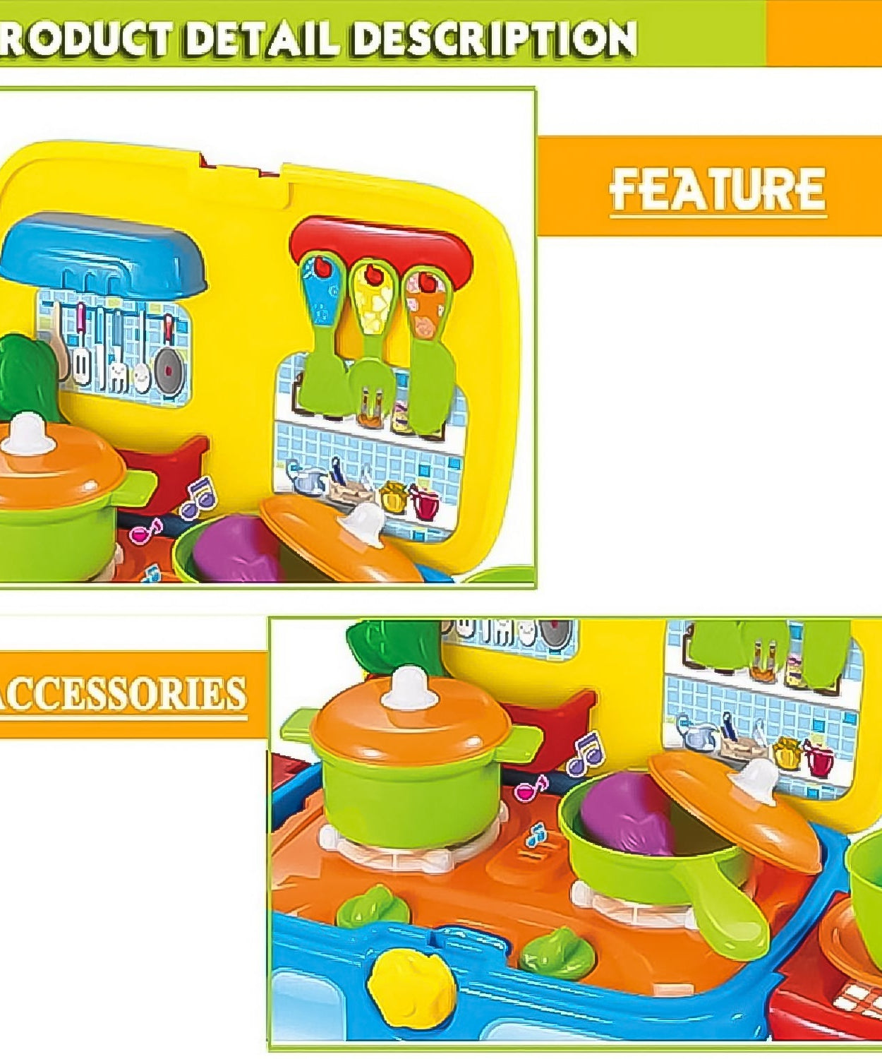 Kitchen Vehicle Set Toy for Kids Big Cooking (21 Pcs Set)