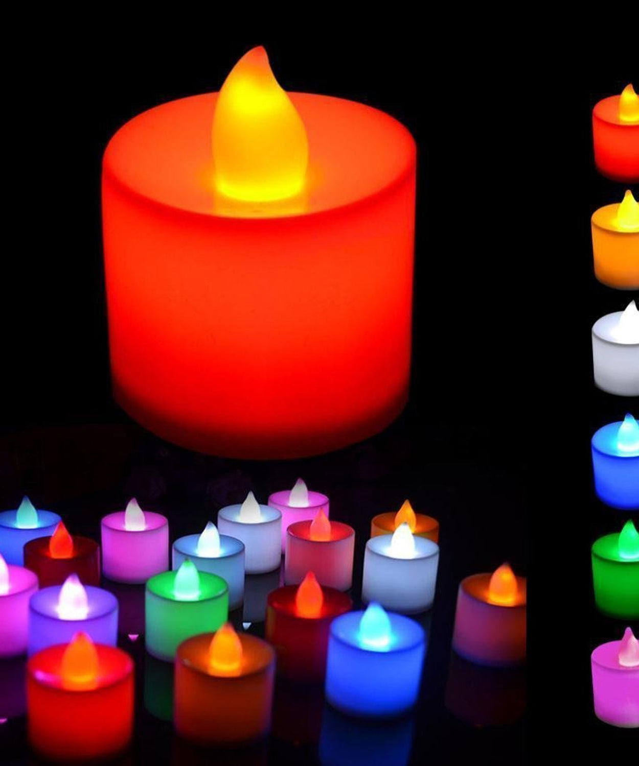 LED tealight candles creating a festive atmosphere