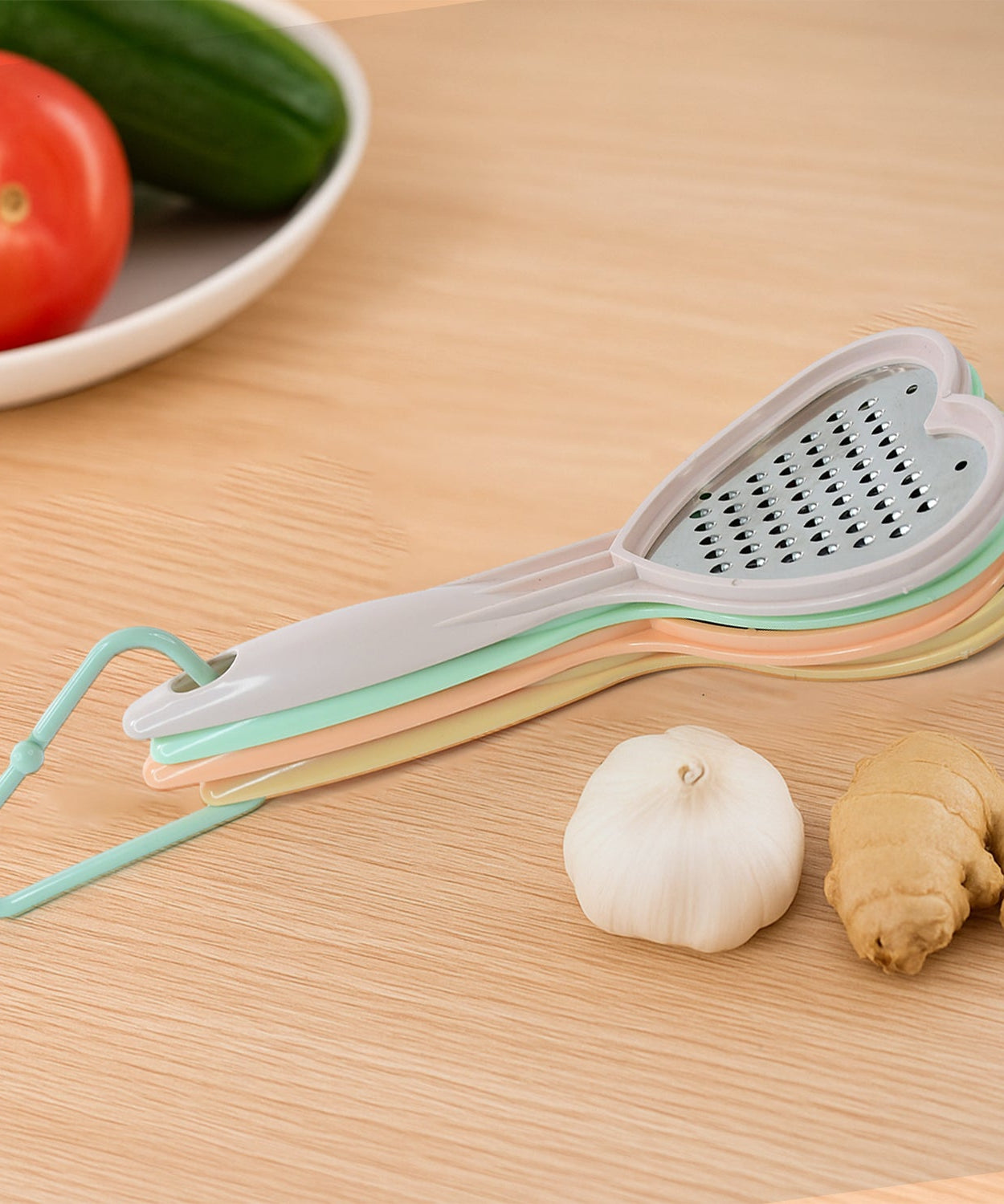 Heart Grater Set and Heart Grater Slicer Used Widely for Grating and Slicing of Fruits, Vegetables, Cheese Etc. Including All Kitchen Purposes.