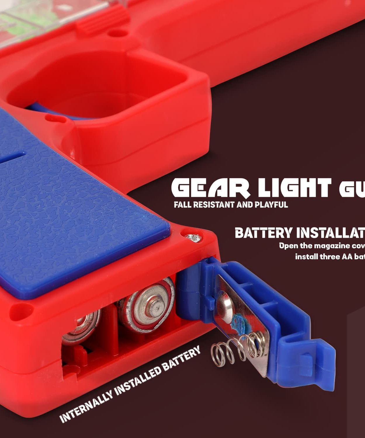 Plastic Gear Simulation Laser Toy Gun – 3D Lights, Music & Rotating Gear (1 Pc, 3+ Years)