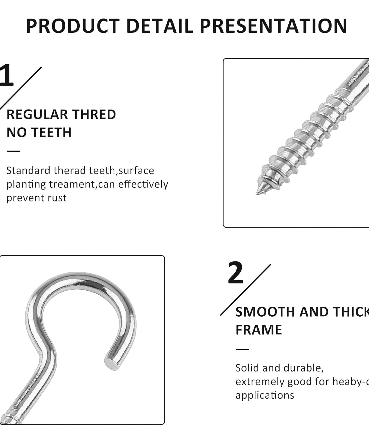 Eye Hooks Screw in Heavy Duty, Stainless Steel Eye Bolts Screw (7 Pc Set)