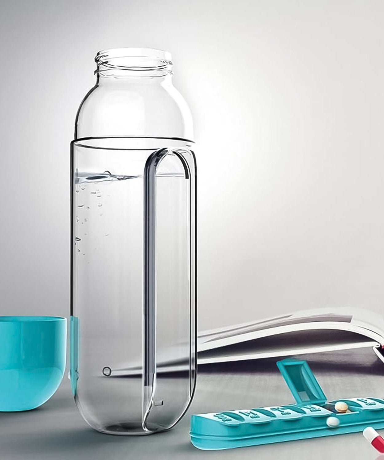 Multi-Use Pill & Water Bottle for Travel (600 Ml, Mix Color)