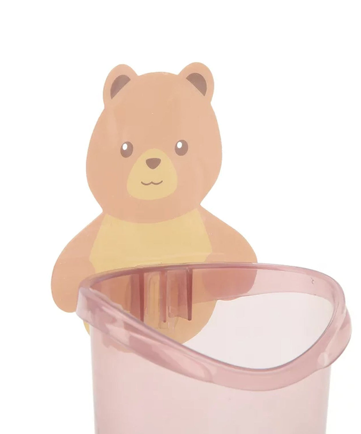 Wall-mounted teddy bear toothbrush holder