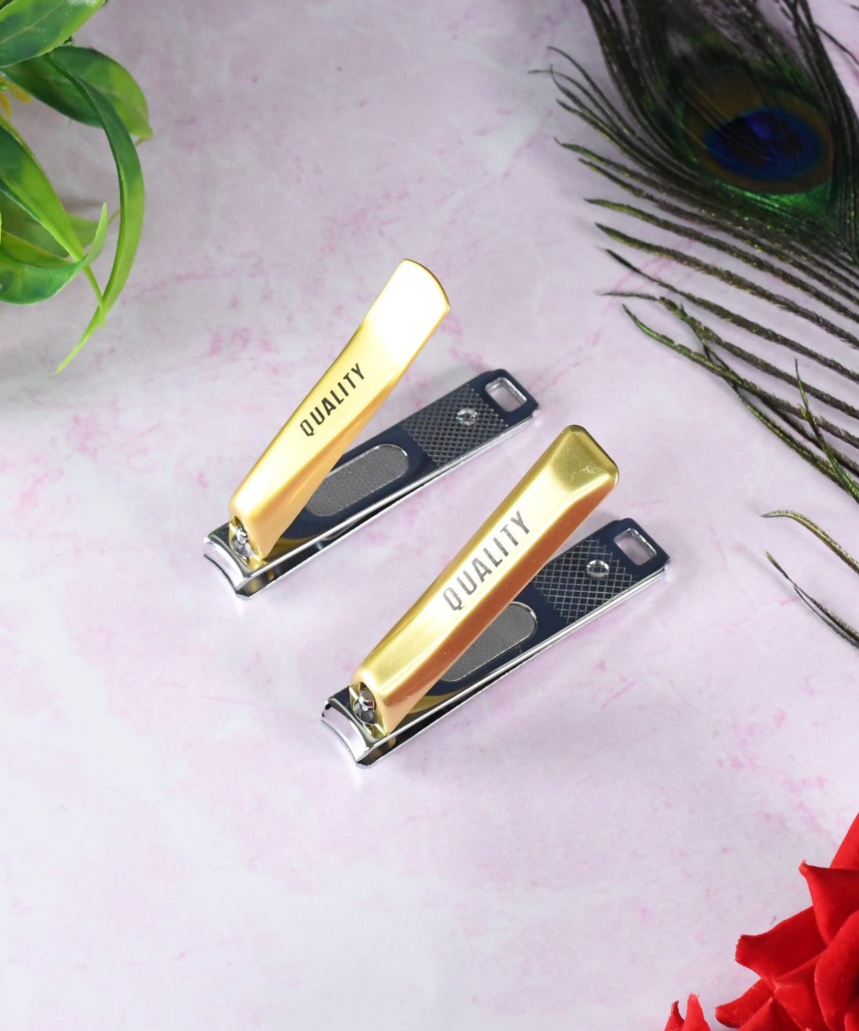 Stainless Steel Folding Portable Large Nail Clippers with Nail File (1 Pc / Mix Design)