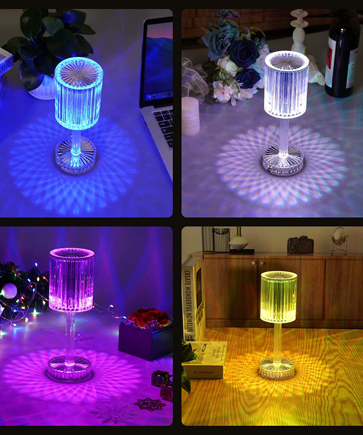 Crystal lamp with contemporary design