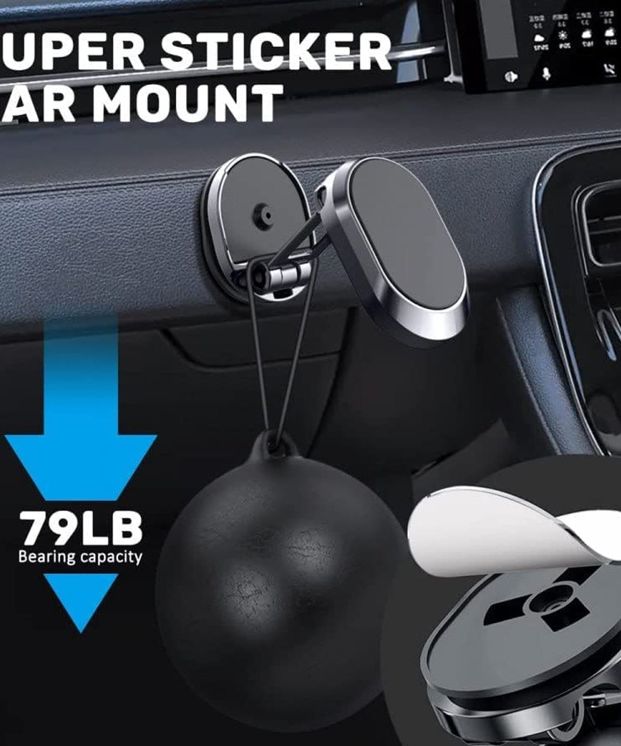 Rotating magnetic phone holder for vehicles.