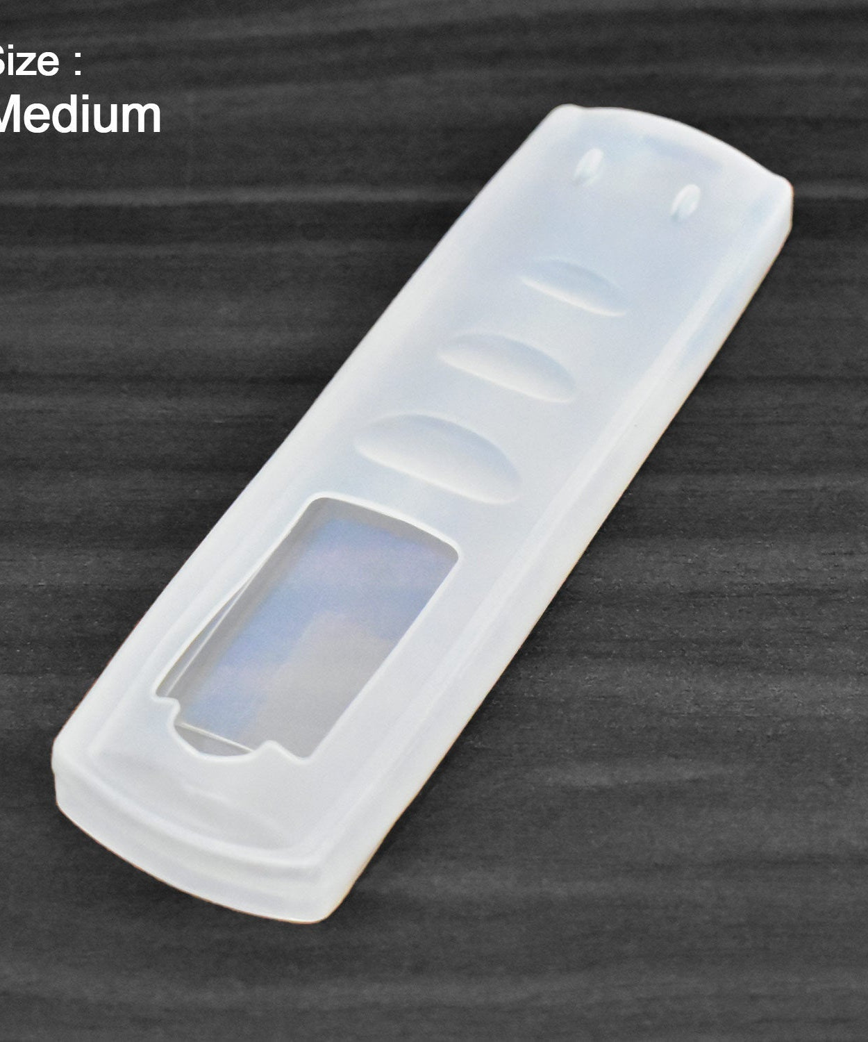 Remote control holder showing its flexible and easy-to-use design.