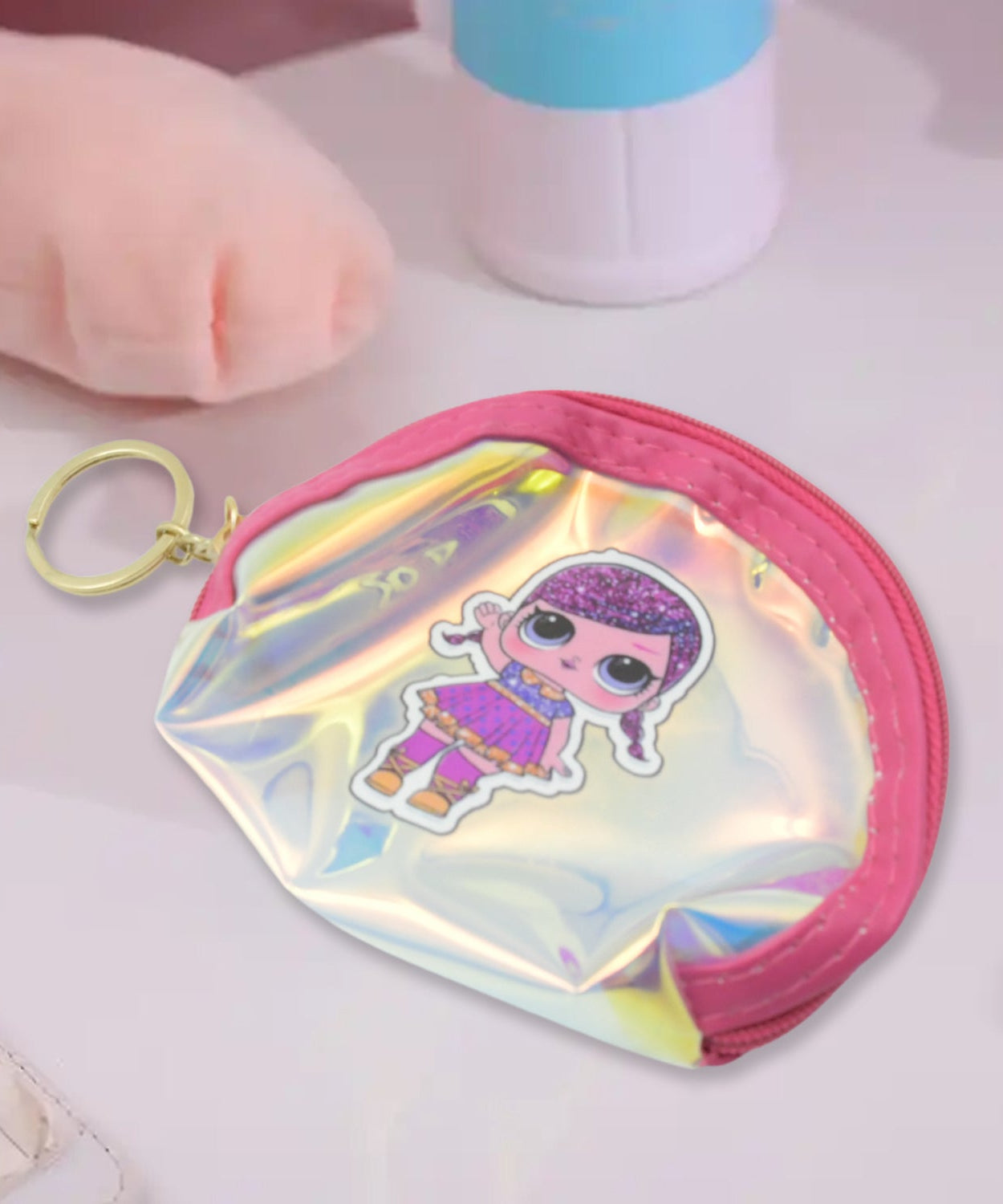 Lightweight side bag for girls with cartoon characters.