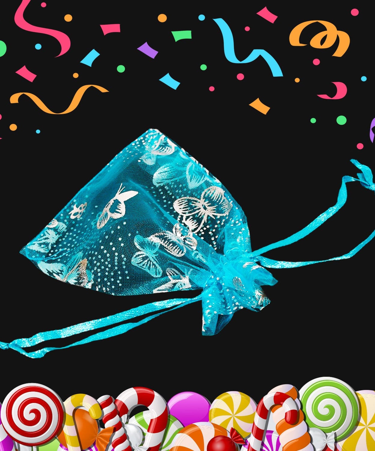 Organza Return Gift Bags Small Mesh Bags Drawstring Gift Bags Christmas Drawstring Organza Gift Bags, Wedding Party Festival Gift Bags, Jewellery Packing Pouch Dry Fruit Pouch 10×12 Cm (100 Pcs Set)