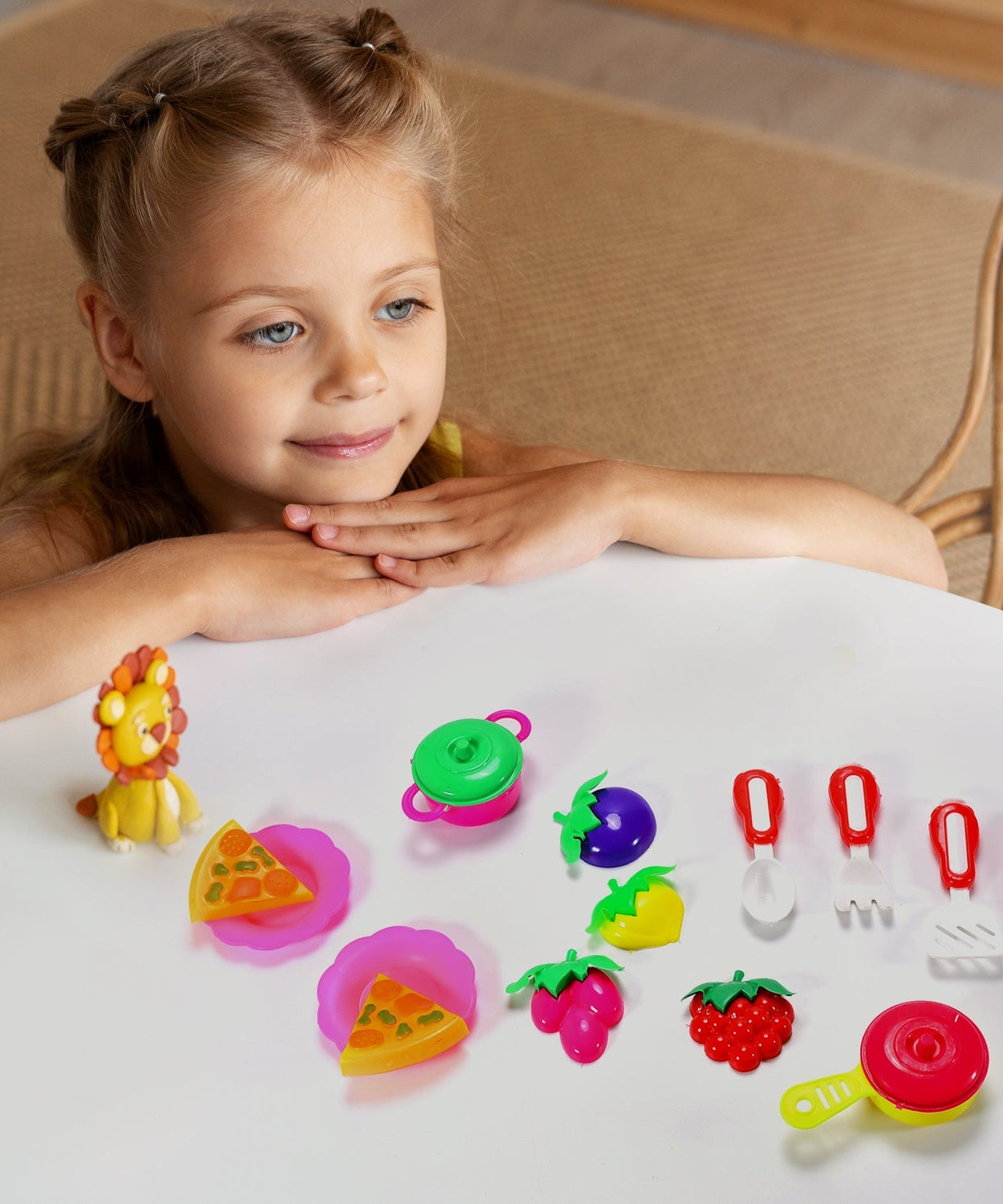 Kids tea party play kitchen set