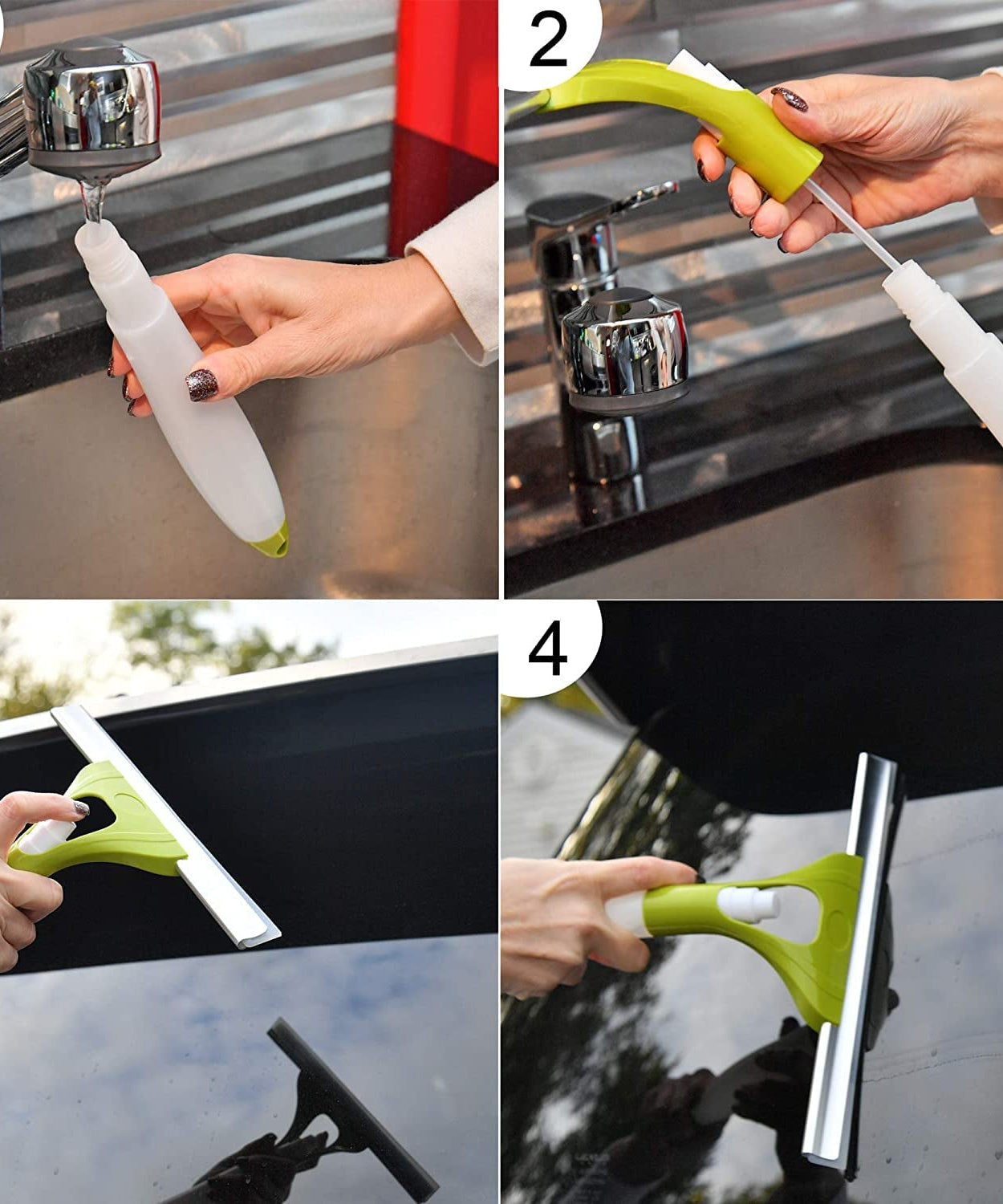 All-in-One Cleaning Brush: Spray, Wash, & Wipe (Windows, Glass, Car) (1 Pc)