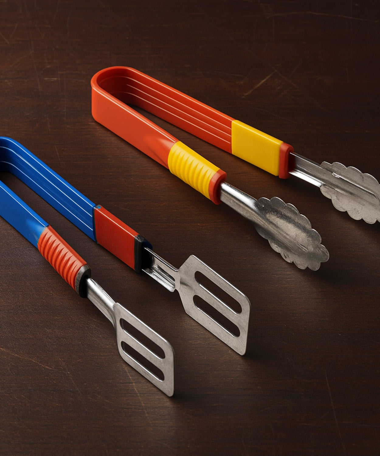 Stainless Steel Multipurpose Utility Tong / Serving Food Tongs / Tong for Kitchen and Bar / Frying, Clipping, Grilling Tong (2 Pcs Set)