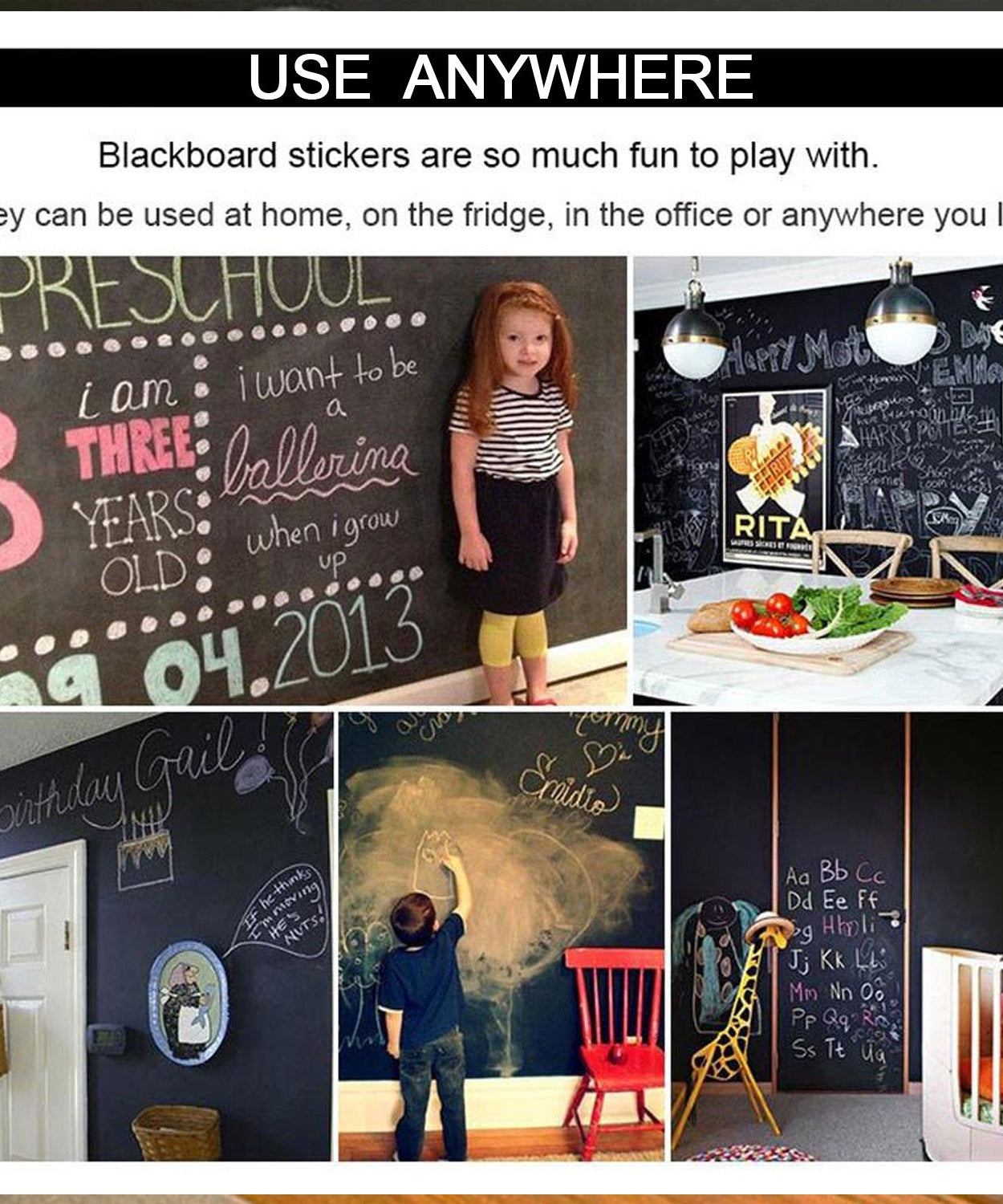 Blackboard sticker close-up